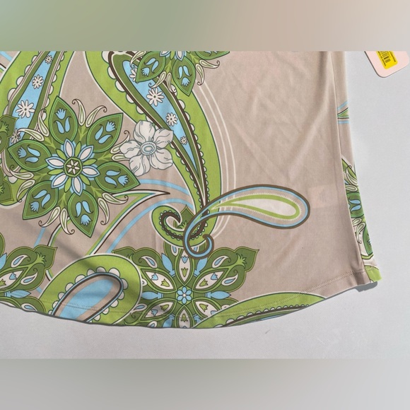 NEW Allison Daley Embellished Paisley Print 3/4 Sleeve Crisscross Top $59 - Picture 2 of 9